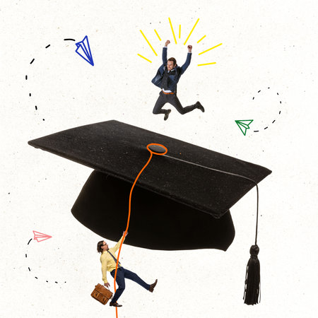 Back to university. Contemporary art collage, modern design. Concept of education, self-development,...