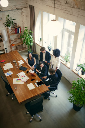 Concept of business, work and study, job and learning, cooperation, career growth and education.の写真素材