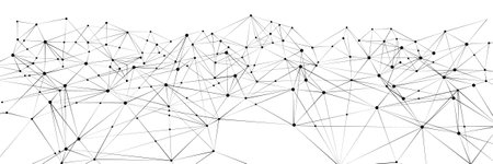 Vector illustration. Web of interconnected data, visualizing complex networks that drive...