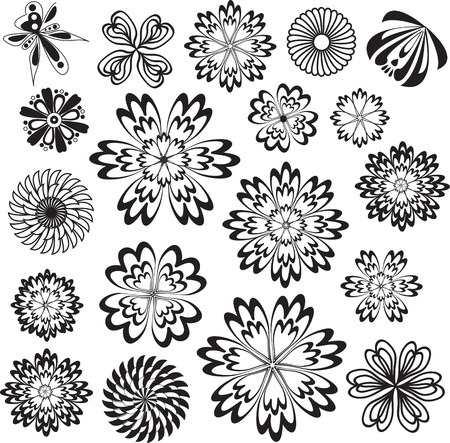 Flowers Vector Design Elements Collectionのイラスト素材