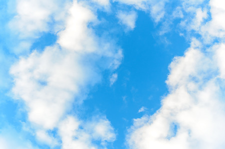 White clouds on blue sky
