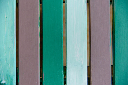 wooden board painted green brown old style abstract background objects for furniture.wooden panels is then used.Boards three colorsの写真素材