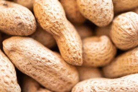 Healthy snacks - nuts peanuts close up. Healthy food concept. Selrctive soft focus.の写真素材