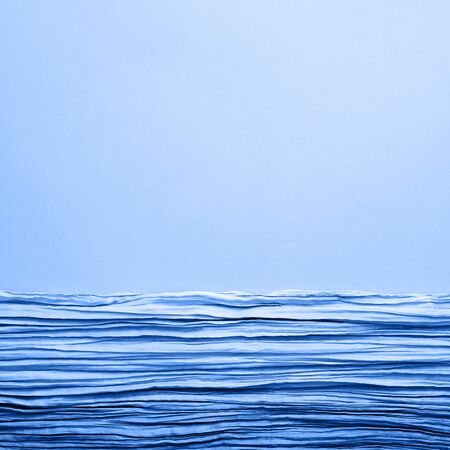 The texture of the background picture the blue corrugated fabric with parallel or diagonal folds on...