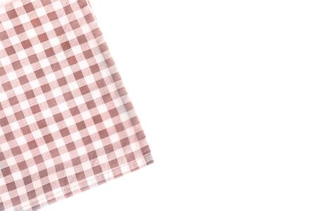 A Kitchen towel or napkin over the white table. Close up.の写真素材