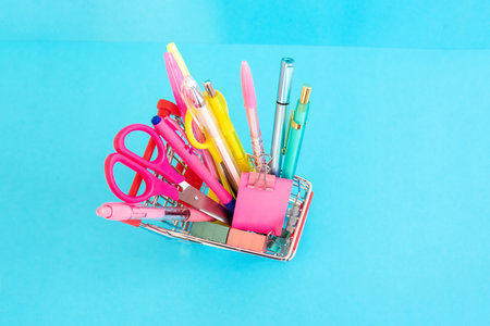 Colourful pens scissors and stickers stuff