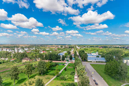 Breathtaking aerial view on famous townの写真素材