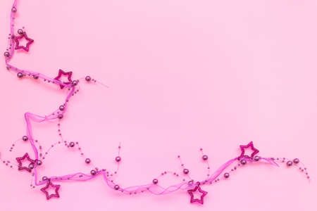 Pink christmas background with copy spaceの写真素材