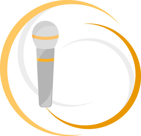 Illustration of icon microphone. Emblem, sign. Vector illustration. Abstract pattern.のイラスト素材