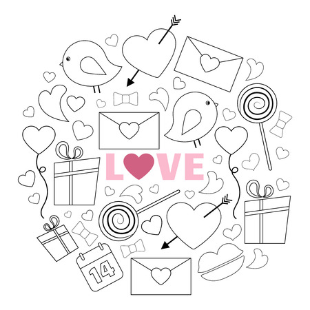 Happy Valentines Day card vector illustration. Love theme. Vector backgroundのイラスト素材