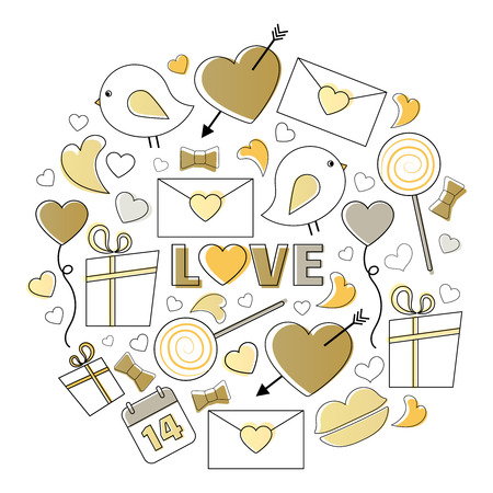 Happy Valentines Day card vector illustration. Love theme. Vector backgroundのイラスト素材