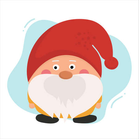 Little garden gnome. Flat cartoon vector illustrationのイラスト素材