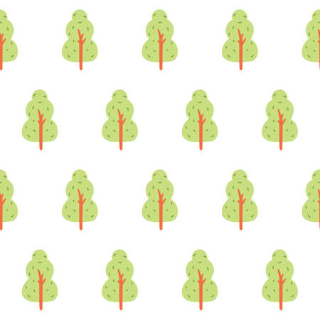 Cute nature background with trees. Style forest vector illustrationのイラスト素材