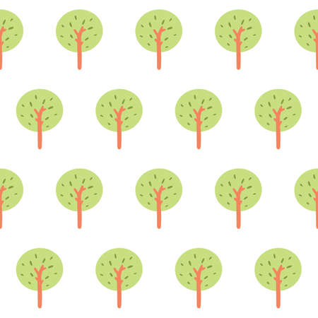 Cute nature background with trees. Style forest vector illustrationのイラスト素材