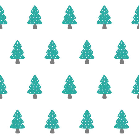 Cute nature background with trees. Style forest vector illustration