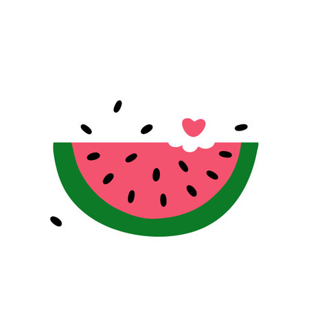 Vector of Watermelon with color tone of green and pinkのイラスト素材