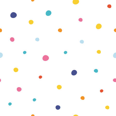 Colorful dotted seamless pattern on white background. Summer vector seamless patternのイラスト素材