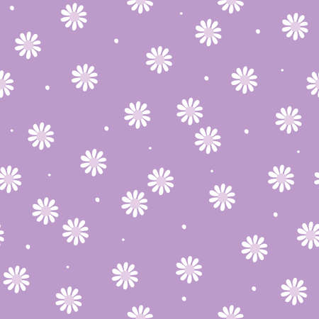 Garden flower, plants ,botanical ,seamless pattern vector design on purple background colorのイラスト素材