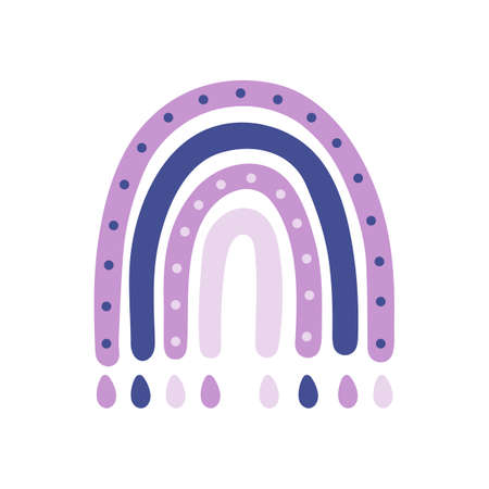 Bright abstract rainbow on white background. Vector hand drawn illustrationのイラスト素材