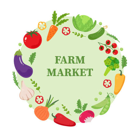 Set of hand drawn vector vegetables. Farm marketのイラスト素材