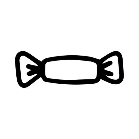 Wrapped candy doodle icon. linear style signのイラスト素材