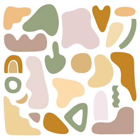 Set of hand drawn various shapes, doodle objectsのイラスト素材