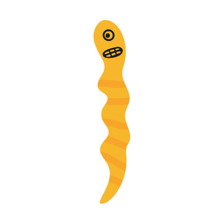 Cute doodle monster icon like a worm. Halloweenのイラスト素材