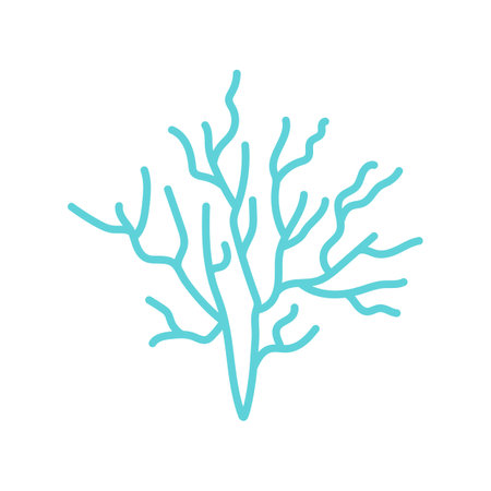 Cute vector illustration of seaweed, marine algaeのイラスト素材