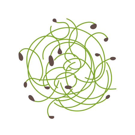 Fresh young microgreens onion on white backgroundのイラスト素材