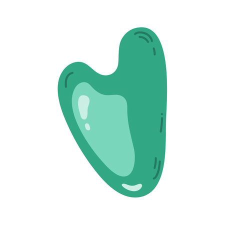 Natural green nephrite stone, gua sha scraperのイラスト素材