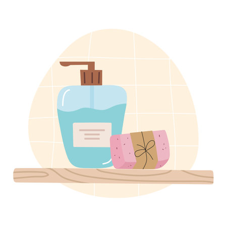 A liquid and handmade natural organic bar soapのイラスト素材