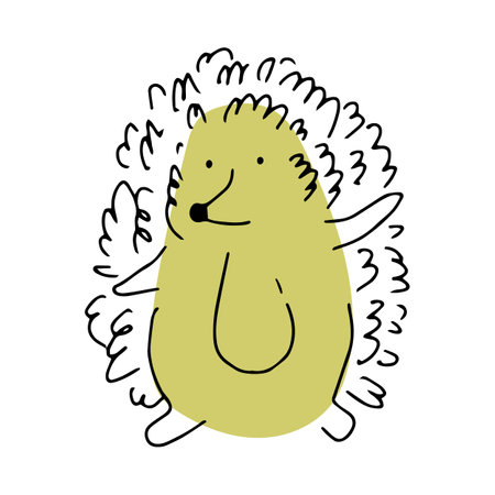 Draw vector illustration character cute hedgehogのイラスト素材