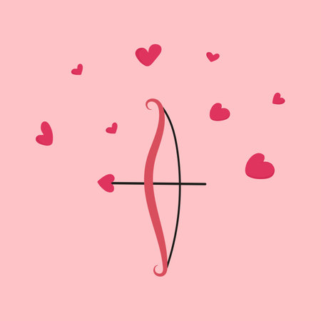 Cupid pink arrow for Valentines Dayのイラスト素材