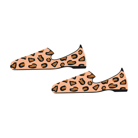 Trendy shoes with leopard printのイラスト素材