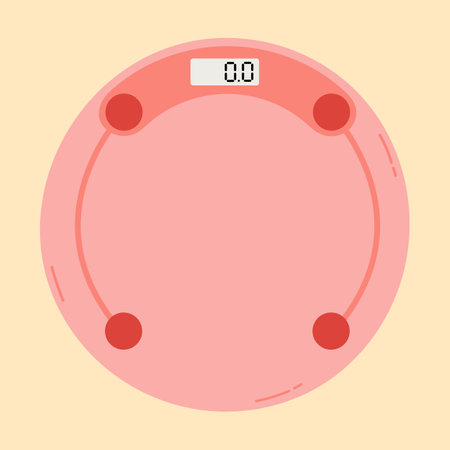 Bathroom scale top view vector illustrationのイラスト素材