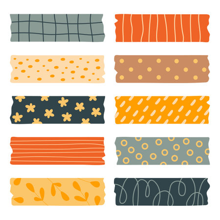 Washi tapes colorful vector setのイラスト素材
