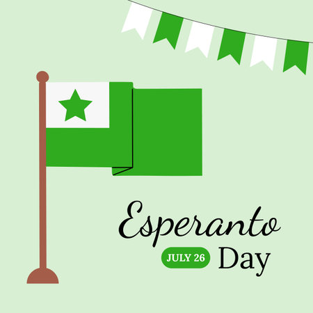 Esperanto Day background vector illustration