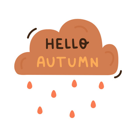 Hello autumn handwritten lettering phraseのイラスト素材