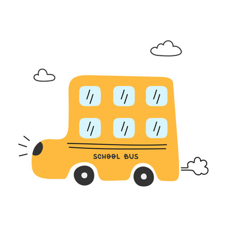 Yellow school bus vector illustrationのイラスト素材