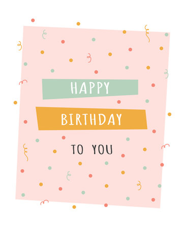 Birthday card with confetti and typography designのイラスト素材