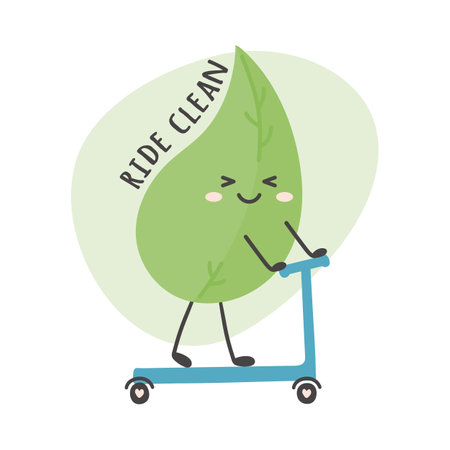 Ecology vector illustration with leaf characterのイラスト素材