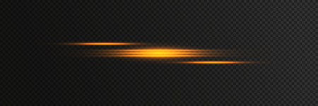 Gold horizontal glow lines, light effectのイラスト素材