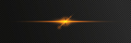 Gold line light glow with sparkle and flare shineのイラスト素材