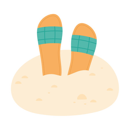 Flip flop on the summer beach sandのイラスト素材