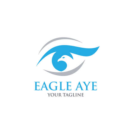 simple and modern logo eagle eye with eagle inside the outline of the eye, very suitable for your...