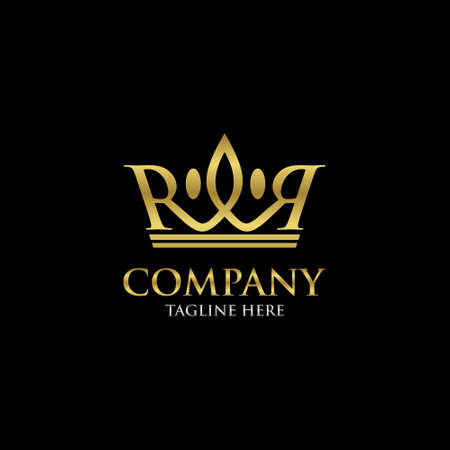 luxury letter R with crown logo design, This logo is great for all types of businesses.のイラスト素材