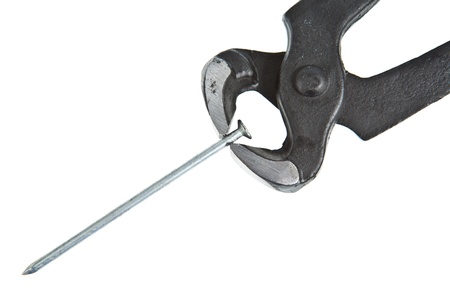 Pincers with nailの写真素材