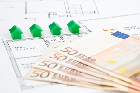 Houses with banknotes