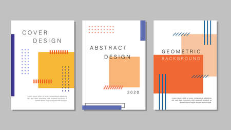 Set bundle of Geometric Cover Designs for Annual Report, Brochures, Flyers, Presentations, Leaflet,...