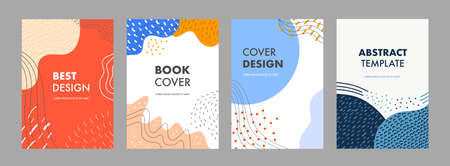 Set bundle of Abstract Cover Designs for Annual Report, Brochures, Flyers, Presentations, Leaflet, Magazine. Cover template design vector with creative artistic background.のイラスト素材